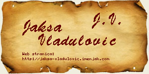 Jakša Vladulović vizit kartica